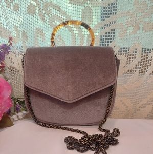 Anthropologie Gray Velvet Crossbody/Clutch